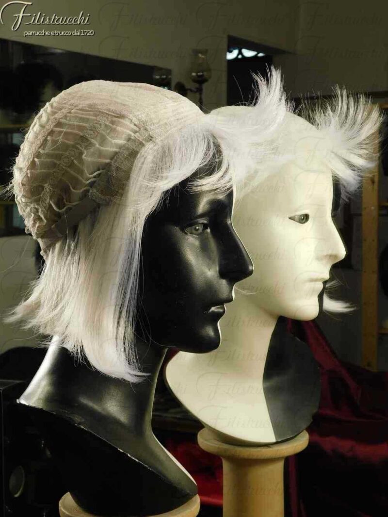 Parrucca caschetto bianca sintetica art pia white - inteno