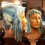Parrucca in lana azzurra bianca blue art A29 Pz 12